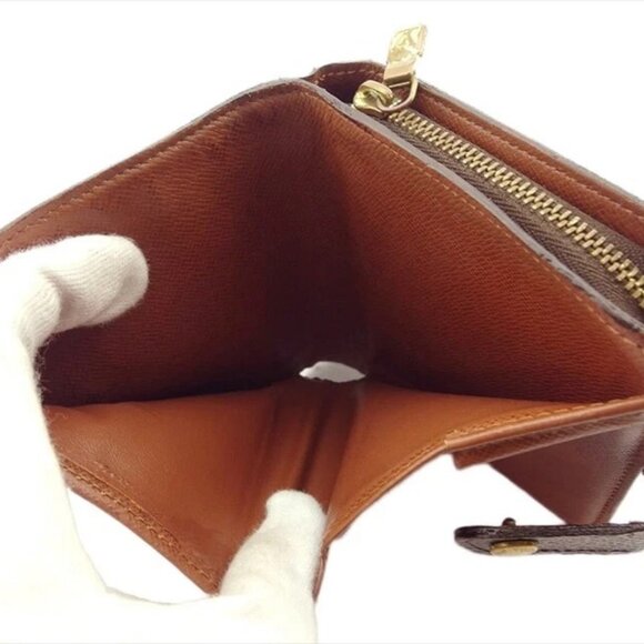 LOUIS VUITTON Bifold Wallet Monogram Beige Monogram Canvas Auth Used - Picture 8 of 10